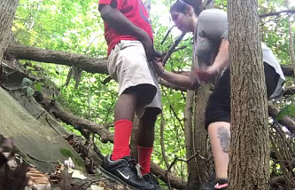 White Girl Bj to Black Guy In Woods