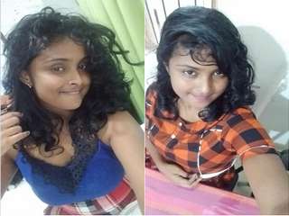 Today Exclusive- Cute Desi Girl Showing her Boobs to Lover On Video Call