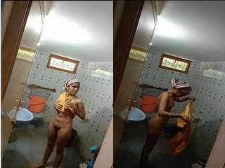 Today Exclusive-Sexy Desi Girl Bathing Video Capture By Hidden Cam part 2