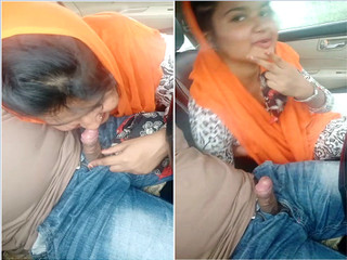 Exclusive- Sexy Indian Girl Sucking lover Dick On Car