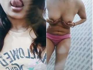 Today Exclusive- Hot Desi Girl Strip her Cloths and Showing Her Nude Body Part 6