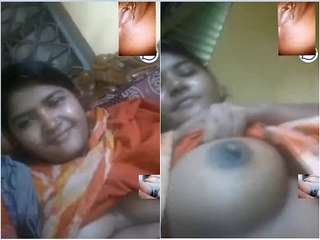 Today Exclusive- Cute Desi Girl Showing Her Big Boobs and Pussy Fingerring On Video Call