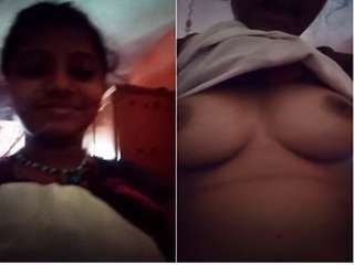 Today Exclusive- Cute Desi Girl Showing Her Big Boobs And Masturbating Part 1