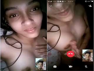 Today Exclusive- Cute Desi girl Showing Boobs on Video Call