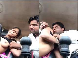 Today Exclusive- Sexy Desi Girl Boob Sucking On Car
