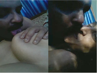 Exclusive- Mallu Cpl Kissing And Hubby Sucking Wife Boobs