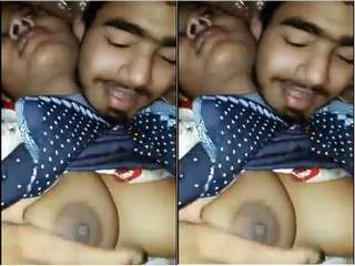 Exclusive- Cute Indian Lover Romance Bf Pressing Gf Big Boobs