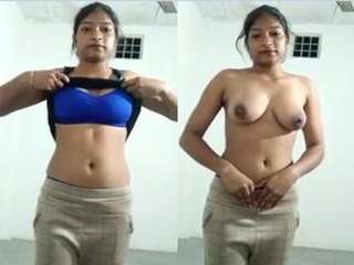 Today Exclusive- Sexy Desi Girl Showing Her Boobs and Pussy Part 1