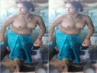 Today Exclusive- Village Bhabhi bathing Record By Hubby part 4