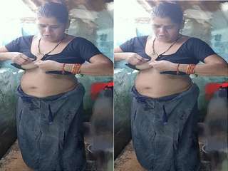 Today Exclusive- Village Bhabhi bathing Record By Hubby part 3