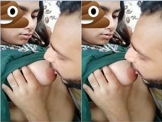 Today Exclusive- Cute Desi Girl Boob Sucking and Blowjob Part 1