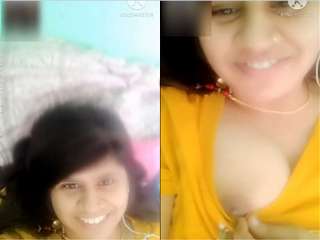 Today Exclusive- Cute Desi Girl Showing Her Boobs on Video Call