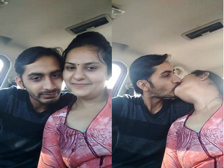 Indian Lover Car Romance  and Kissing
