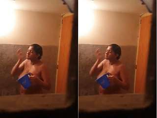Today Exclusive- Horny Desi Bhabhi bathing Capture By Hidden Cam