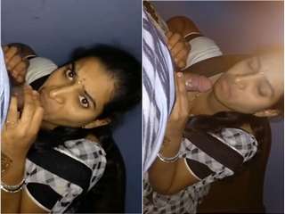 Today Exclusive- Hot Look Telugu Wife Sucking Hubby Dick