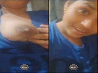 Today Exclusive- Telugu Girl Showing Her Boobs to Lover On Video Call