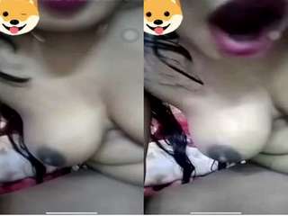 Today Exclusive -Horny Desi Girl Showing Her Boobs and Pussy ON IMO Video Call Part 4