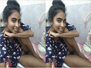 Today Exclusive- Cute Lankan Girl Showing Her Boobs and Pussy part 1