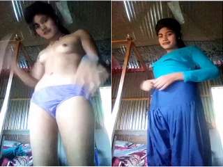 Today Exclusive- Desi Village Girl Showing her Nude Body