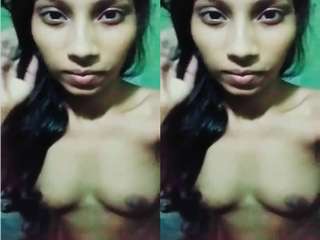 Today Exclusive- Cute Desi Girl Re4cord her Nude Selfie Part 3