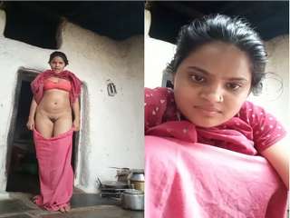 Today Exclusive- Desi Village Girl Showing Her pussy and Ass