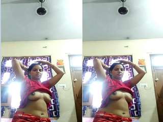 Today Exclusive- Sexy Desi Bhabhi Record her Nude Video For Lover part 2