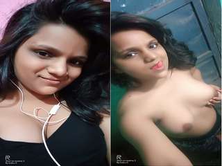 Today Exclusive- Super Cute Look Desi Girl Showing Her Boobs and Pussy Part 1