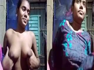 Today Exclusive -Cute Bangla Girl Showing Her Boobs On Skype video Call