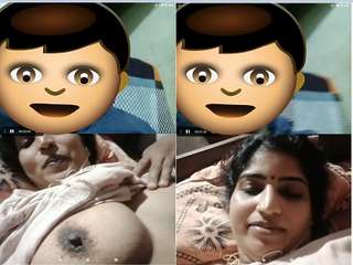 Today Exclusive- Desi Bhabhi Showing Her Boobs To Lover On Video Call Part 1