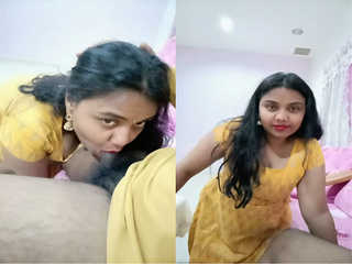 Today Exclusive – Hot Tamil Wife Kruthika Blowjob Part 3
