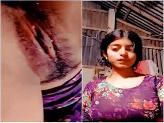 Today Exclusive -Cute Desi girl Shows her Boobs and Pussy Part 1