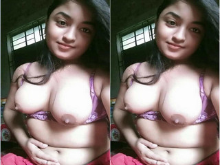 Today Exclusive -Cute Bangla Girl Shows her Boobs and Pussy On Vc Part 3