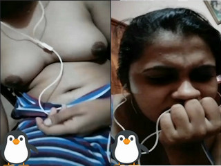 Today Exclusive -Cute Desi Girl Shows her Boobs and Pussy on Vc Part 3