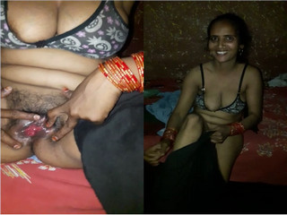 Today Exclusive- Desi Randi Bhabhi Showing her Pussy