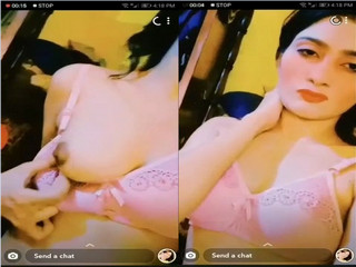 Today Exclusive- Cute Paki girl paly With her Boobs