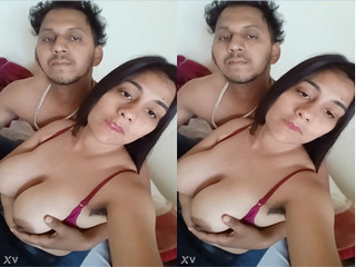Today Exclusive -Indian Wife Boobs Pressing