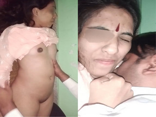 Desi Wife Boobs pressing And Fucked