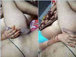 Exclusive- Desi Wife Gives HandJob To Hubby
