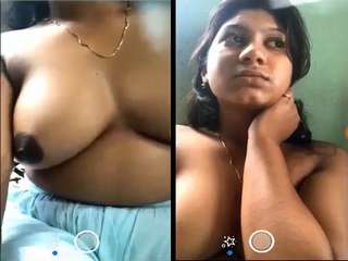 Exclusive- Desi Shy Girl Showing Her Boobs on Video Call