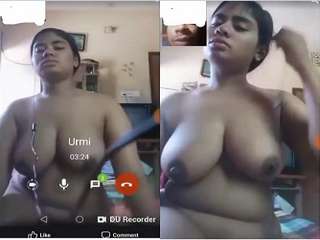 Desi Girl Urmi Showing Her big Boobs and Pussy On Video Call