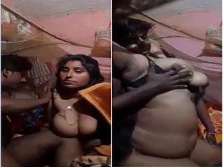 Today Exclusive- Horny Desi Village Bhabhi Boob pressing and Fucked In Doggy Style