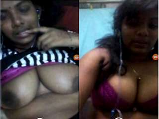 Today Exclusive- Sexy Mallu Girl Showing Big Boobs To Lover Part 2