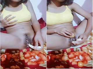 Today Exclusive- Horny Desi Girl Musterbation with Banana
