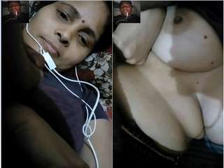 Today Exclusive- Horny Desi Wife Showing Her Big Boobs on Video Call Part 2